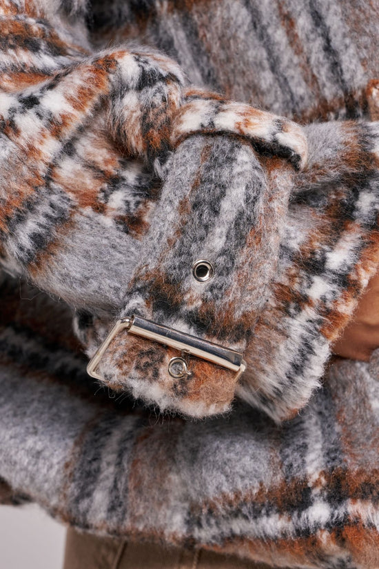 LINNEA-GREYPLAID BOMBER JACKET