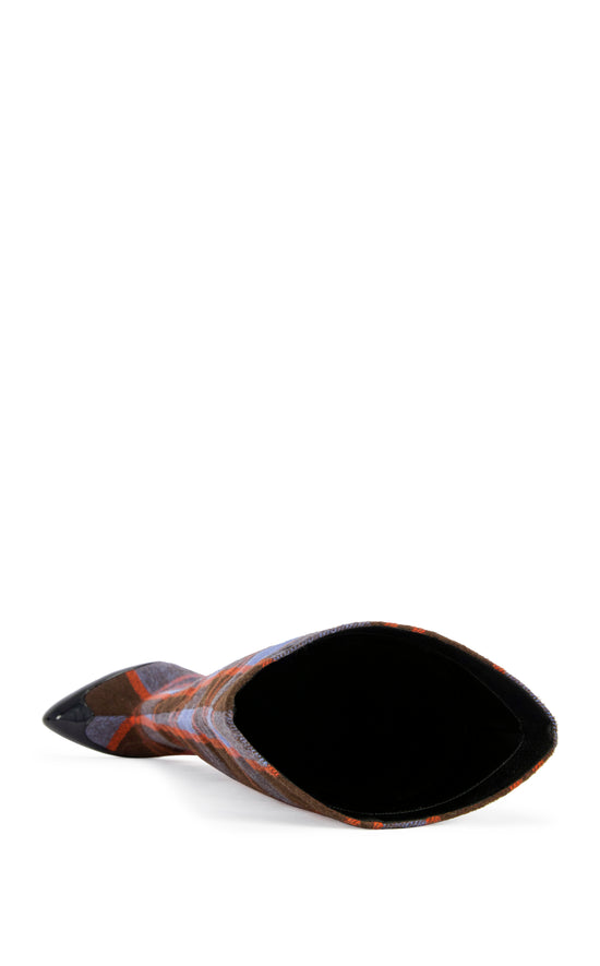 LOCHANA-PURPLEPLAID STILETTO BOOT