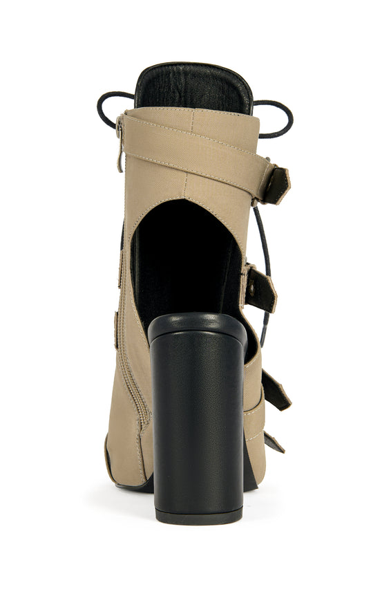 LOOM-TAUPE BLOCK SANDAL BOOTIE