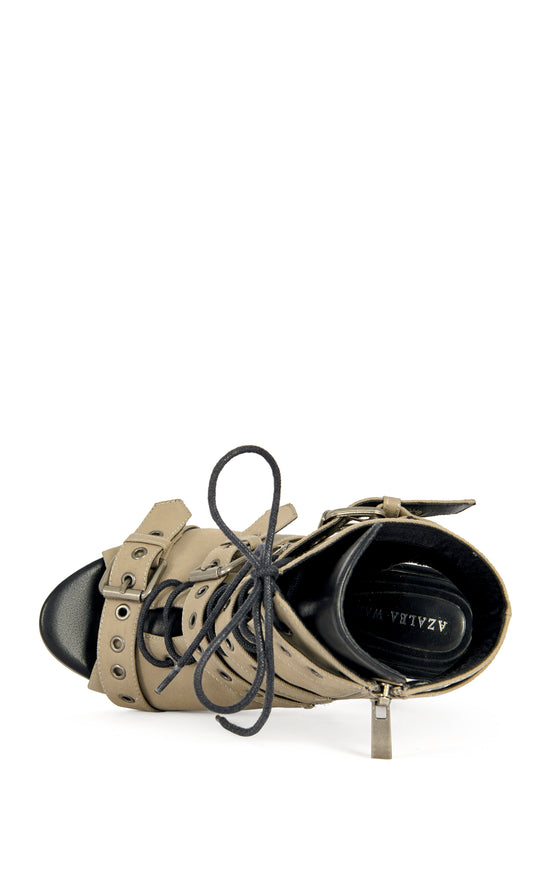 LOOM-TAUPE BLOCK SANDAL BOOTIE