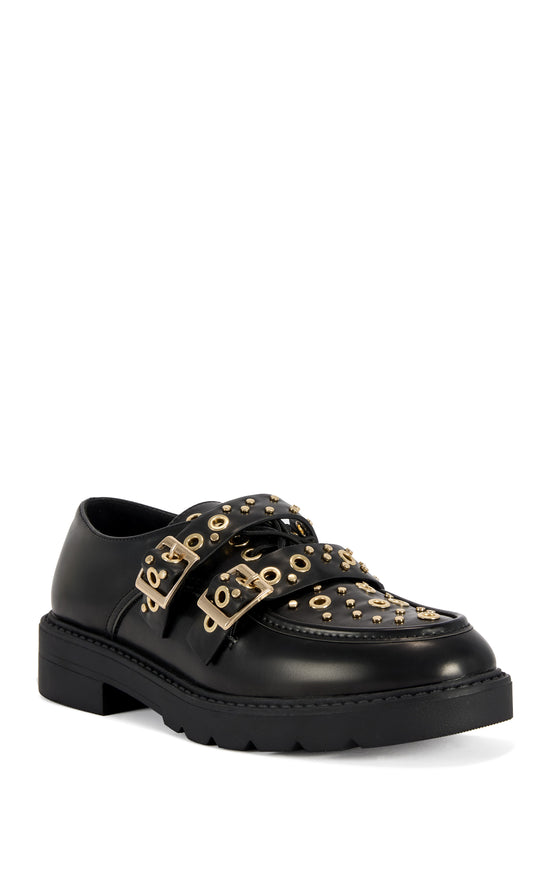 LOX-BLACK GROMMET LOAFER