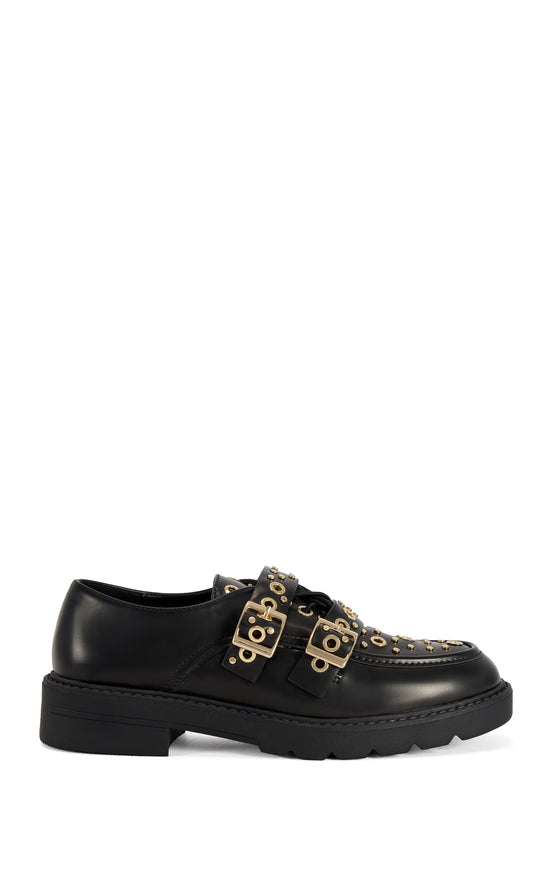LOX-BLACK GROMMET LOAFER