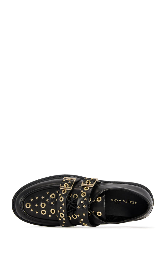 LOX-BLACK GROMMET LOAFER
