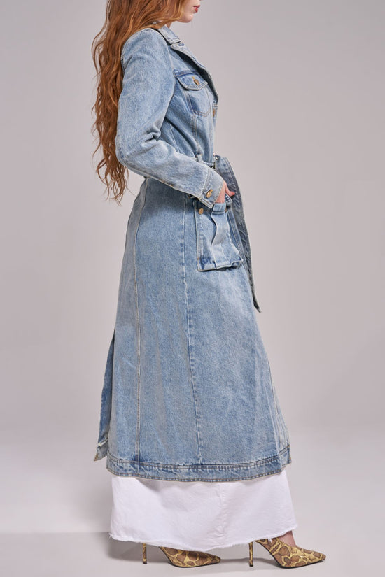LUCIENNE-LTDENIM TRENCH COAT