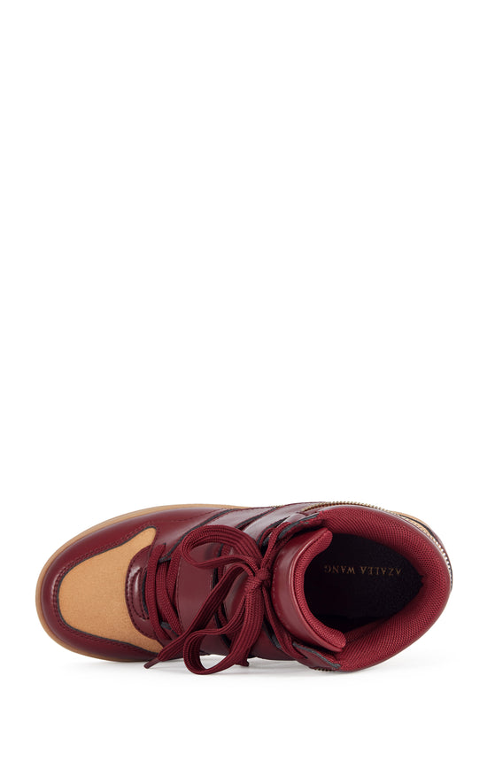 LUMUS-BURGUNDY WEDGE SNEAKER