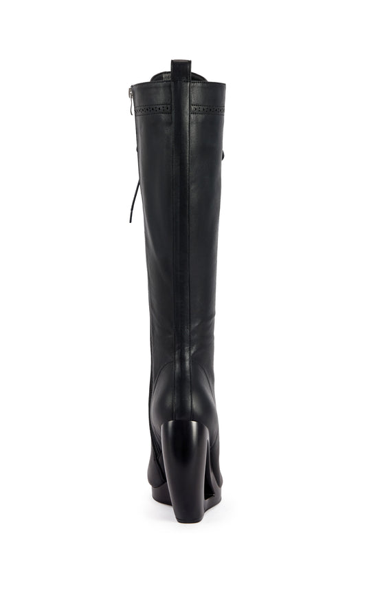 LUTZ-BLACK PLATFORM WEDGE BOOT