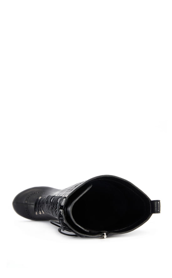 LUTZ-BLACK PLATFORM WEDGE BOOT