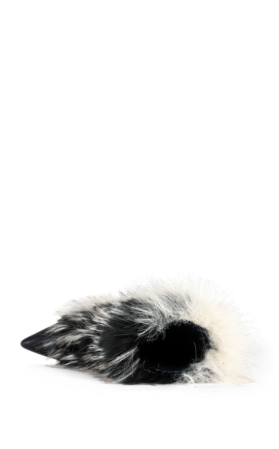 MAHTAMA-BLACKBEIGE FAUX FUR STILETTO BOOTIE