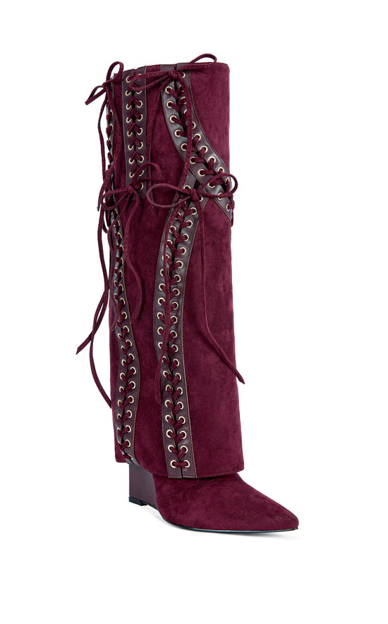 MANTEGNA-PLUM WEDGE BOOT