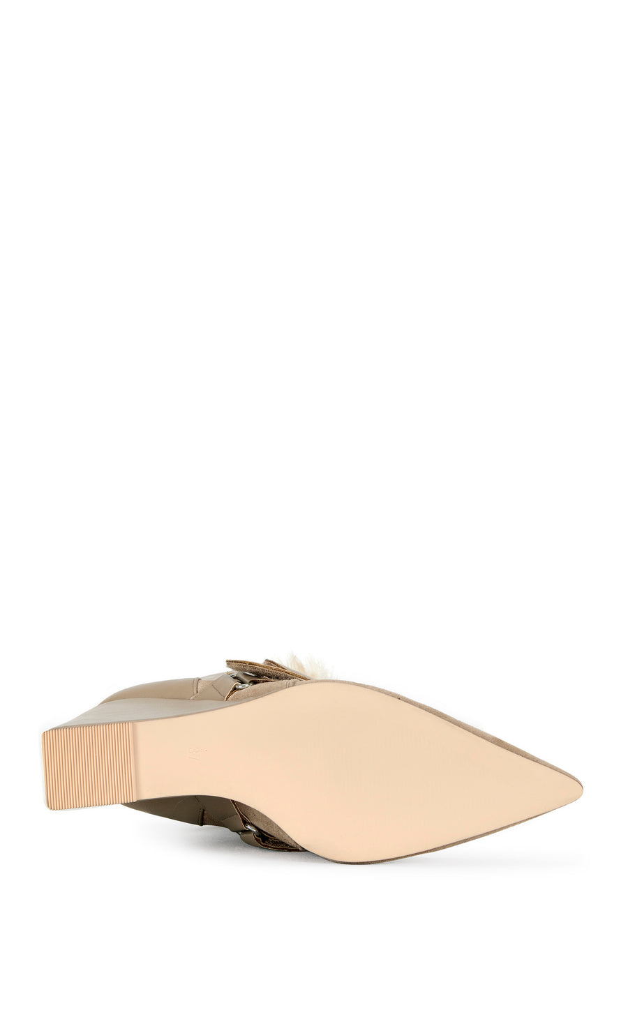 MARANETTE-TAN FAUX FUR WEDGE BOOTIE