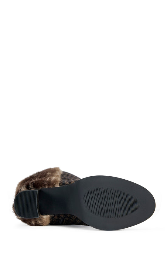 MARA-CHOCOLATE FAUX FUR BLOCK BOOT