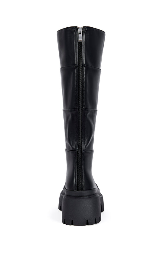 MARGUERITE-BLACK COMBAT FLATFORM BOOT