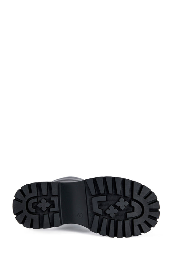 MARGUERITE-BLACK COMBAT FLATFORM BOOT