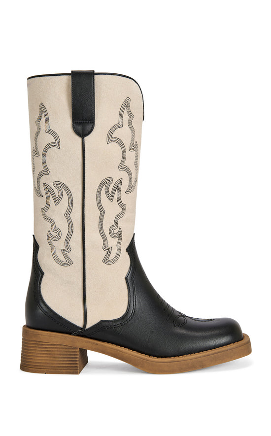 MARIANA-BLACKWHITE WESTERN BOOT