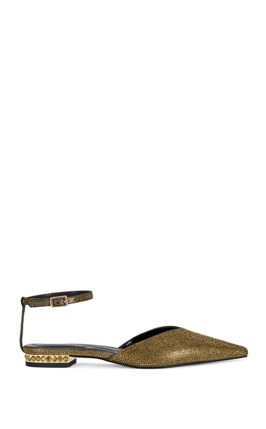 MARIBEL-GOLD ANKLE STRAP FLAT
