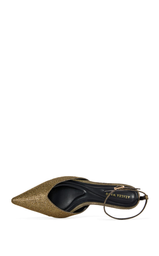 MARIBEL-GOLD ANKLE STRAP FLAT