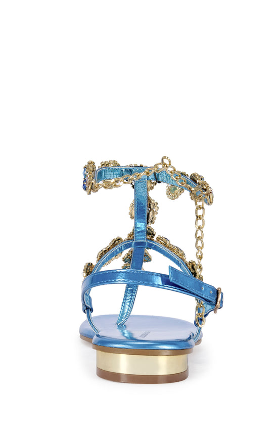 MARINELLA-BLUE FLAT SANDAL