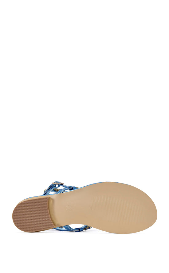 MARINELLA-BLUE FLAT SANDAL | AZALEA WANG MARINELLA-BLUE FLAT SANDAL | AZALEA WANG