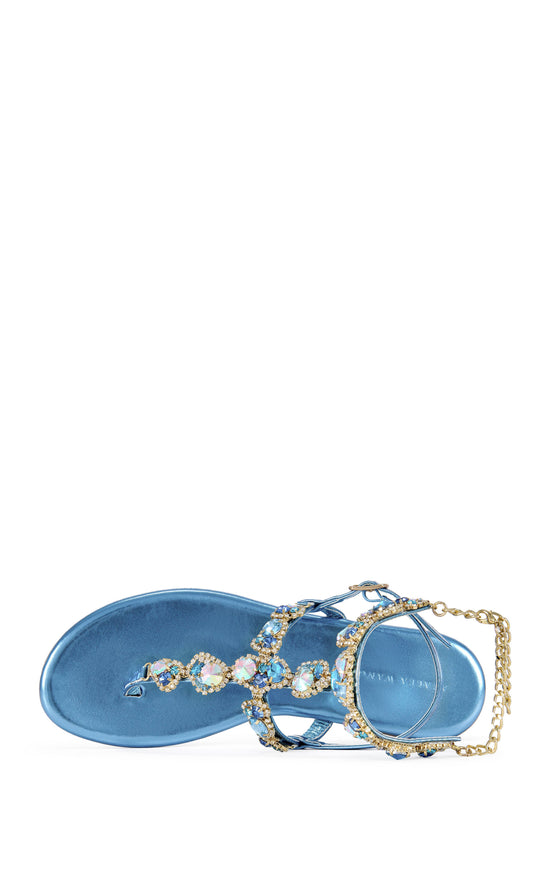 MARINELLA-BLUE FLAT SANDAL