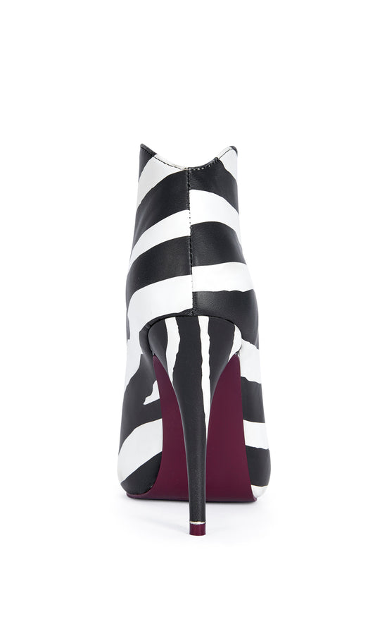 MARISOL-ZEBRA STILETTO BOOTIE