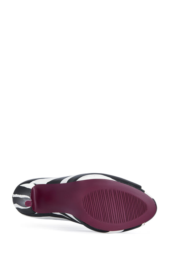 MARISOL-ZEBRA STILETTO BOOTIE