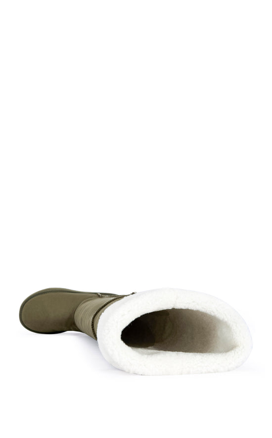 MARLOW-OLIVE KNEE-HIGH FLATFORM BOOT