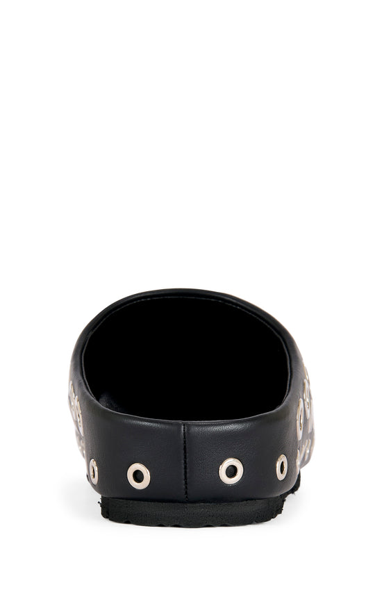 MARSHA-BLACK GROMMET FLAT MULE
