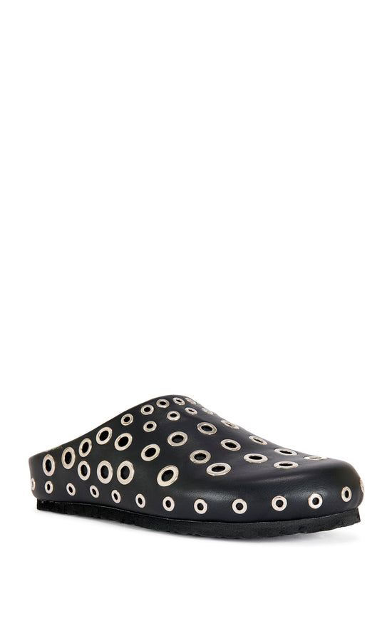 MARSHA-BLACK GROMMET FLAT MULE