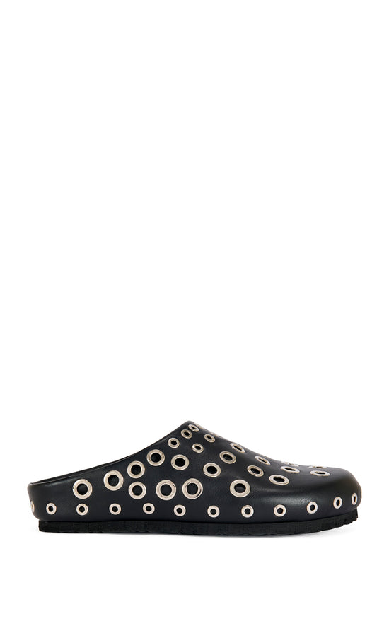 MARSHA-BLACK GROMMET FLAT MULE
