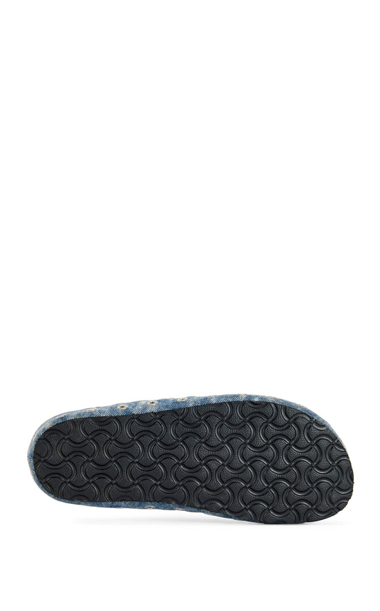 MARSHA-DENIM GROMMET FLAT MULE