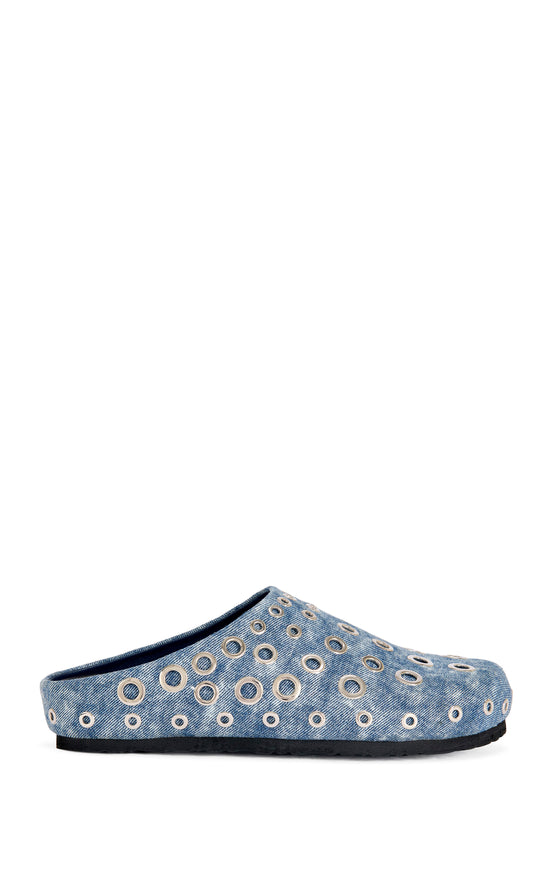 MARSHA-DENIM GROMMET FLAT MULE