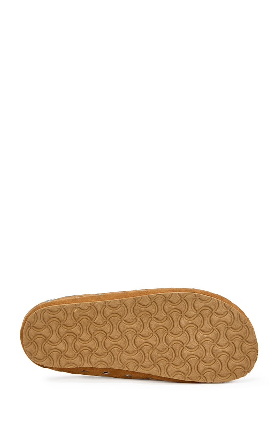 MARSHA-TAN EMBELLISHED FLAT MULE