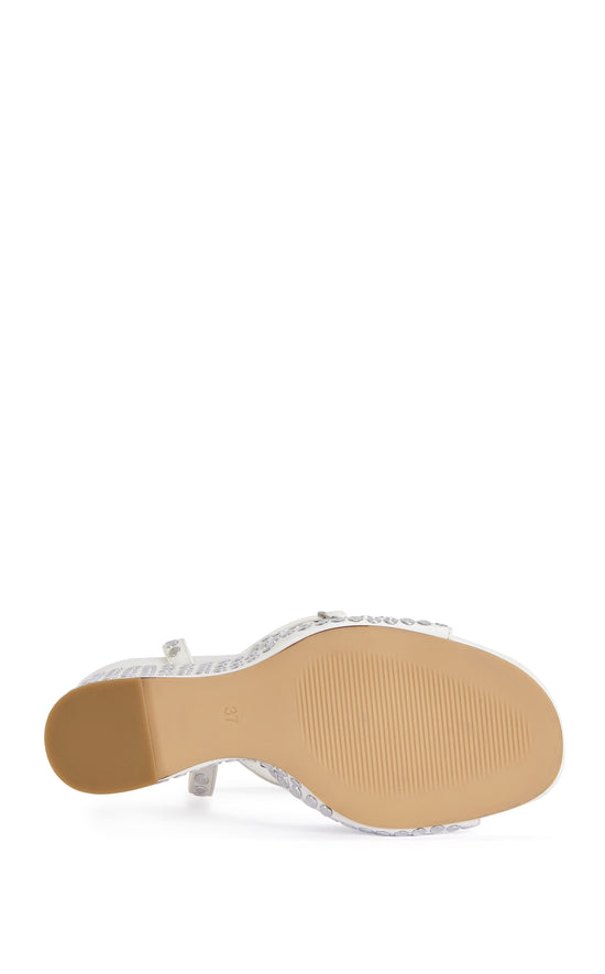 MATTEUS-WHITE STUDDED WEDGE SANDAL