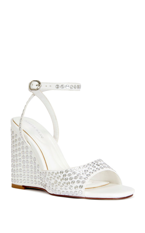 MATTEUS-WHITE STUDDED WEDGE SANDAL