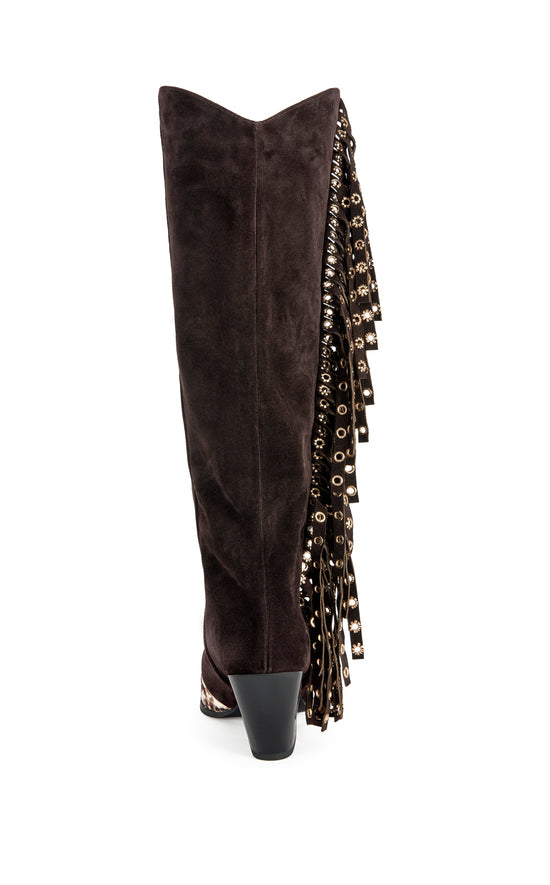 MCBRIDE-CHOCOLATE GENUINE LEATHER BLOCK BOOT