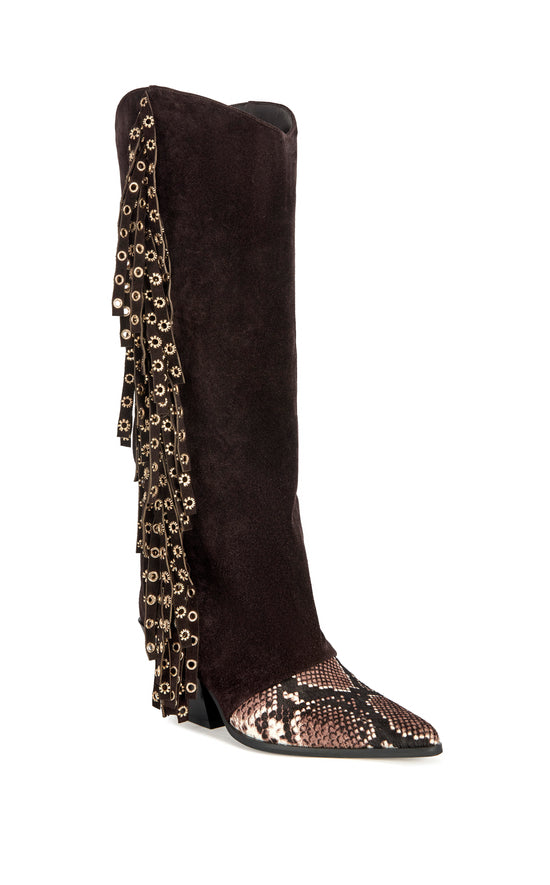 MCBRIDE-CHOCOLATE GENUINE LEATHER BLOCK BOOT