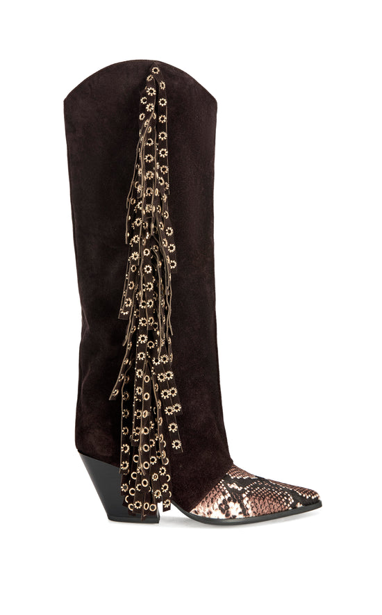 MCBRIDE-CHOCOLATE GENUINE LEATHER BLOCK BOOT