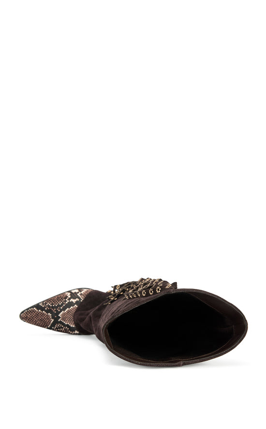 MCBRIDE-CHOCOLATE GENUINE LEATHER BLOCK BOOT