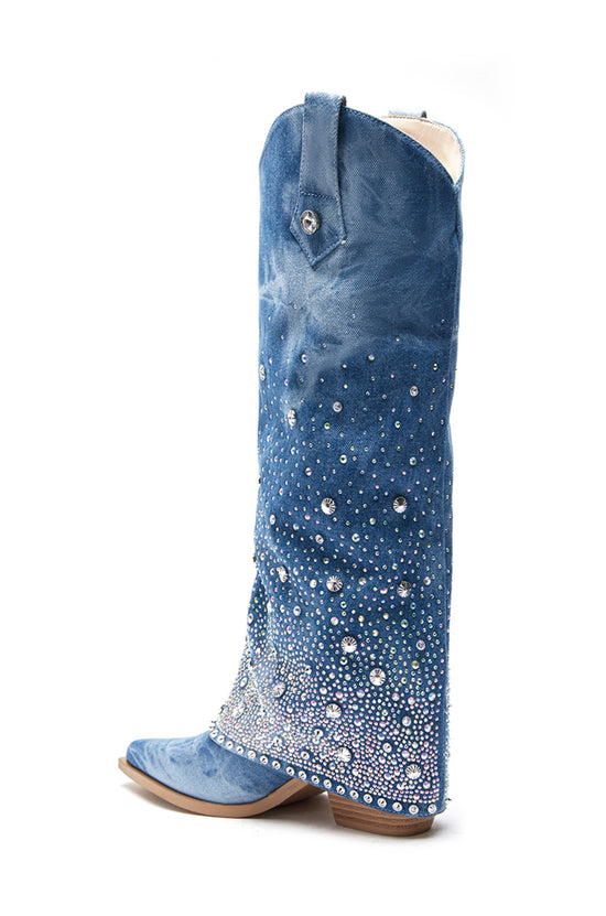 MELLOW-DENIM WESTERN BOOT