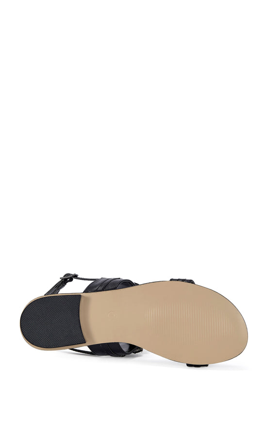 MOSELLE-BLACK FLAT SANDAL