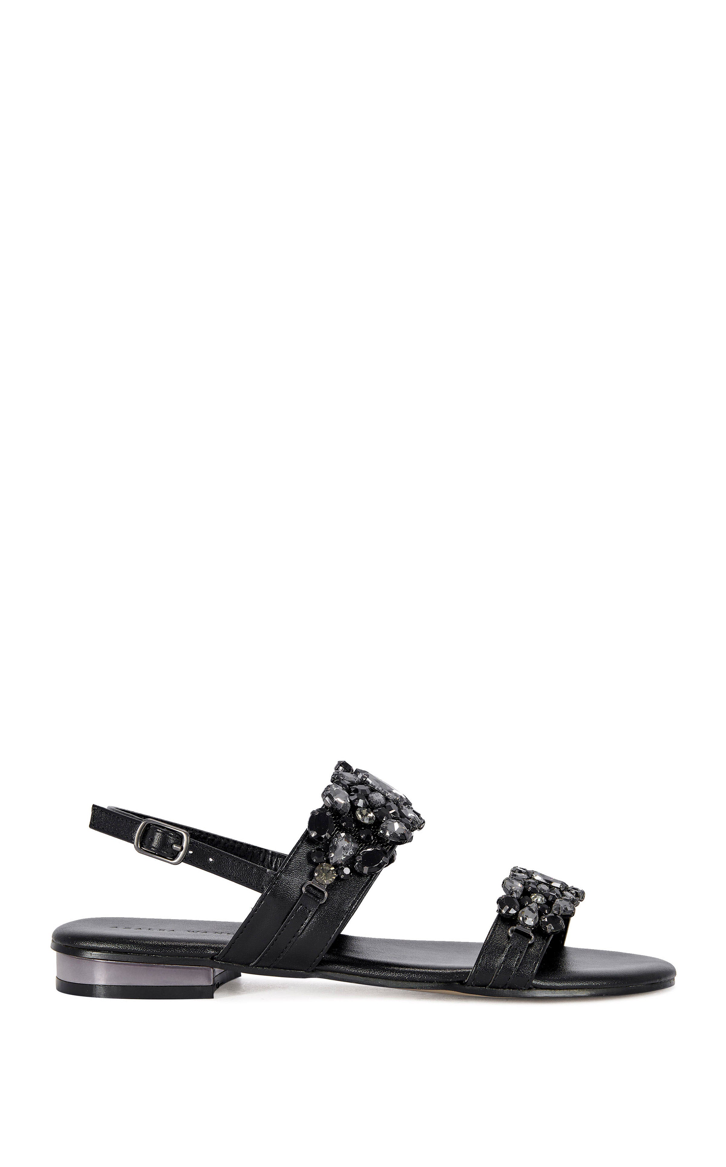 MOSELLE-BLACK FLAT SANDAL | AZALEA WANG