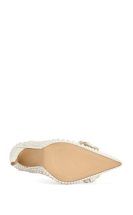 NAAMAH-WHITE PEARL STILETTO PUMP