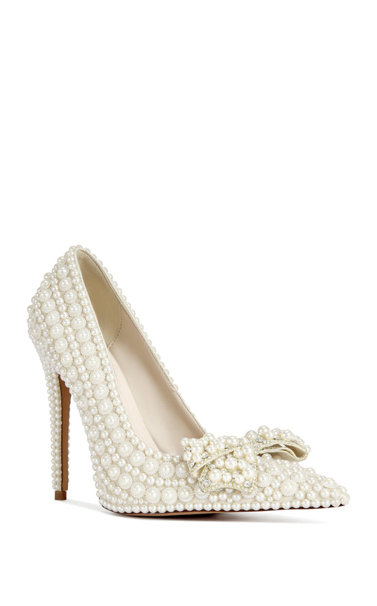 NAAMAH-WHITE PEARL STILETTO PUMP