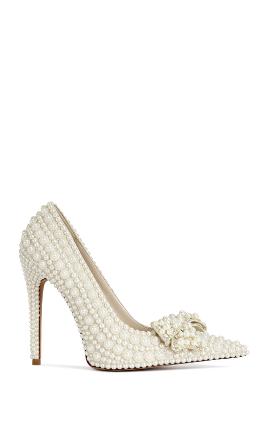 NAAMAH-WHITE STILETTO PUMP | AZALEA WANG