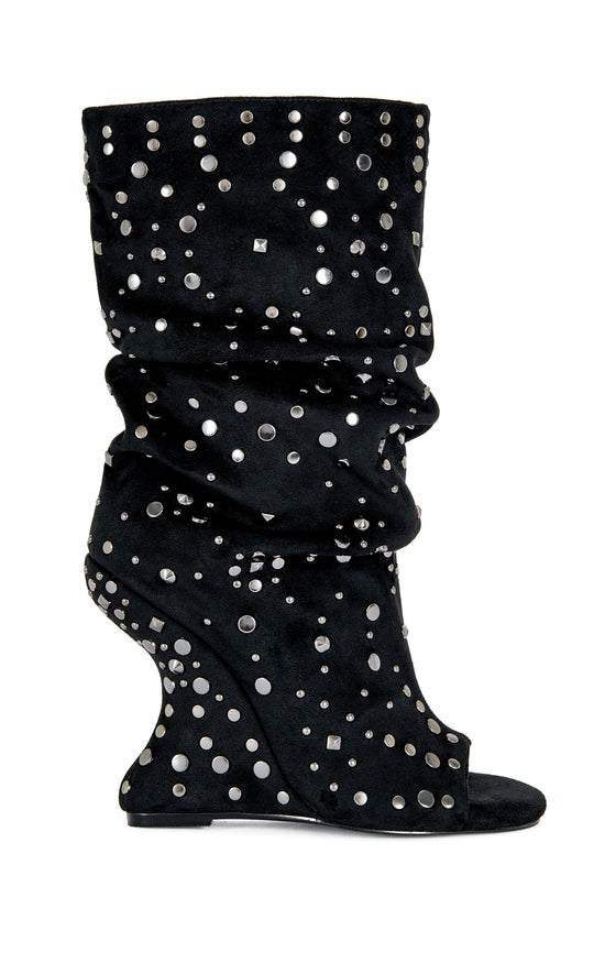 NAOMANI-GUNMETAL WEDGE BOOTIE