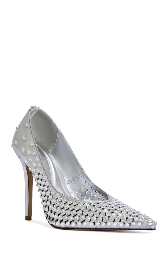 NAOS-SILVER RHINESTONE STILETTO PUMP