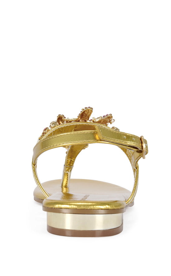 NAUTIA-GOLD FLAT SANDAL