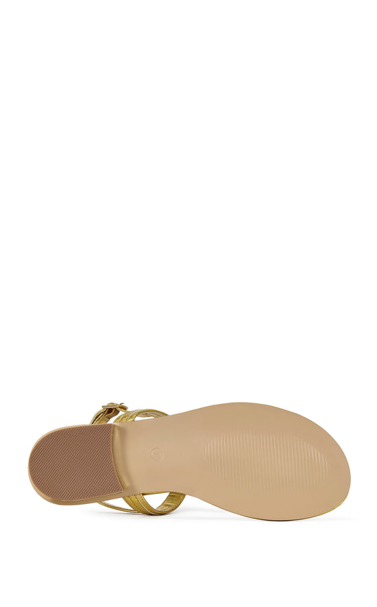 NAUTIA-GOLD FLAT SANDAL
