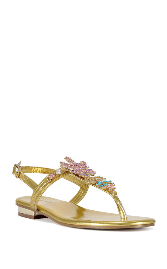 NAUTIA-GOLD FLAT SANDAL