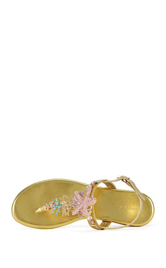 NAUTIA-GOLD FLAT SANDAL